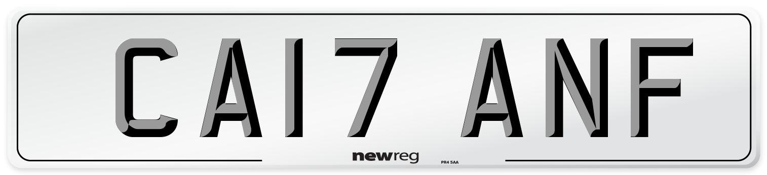 CA17 ANF Number Plate from New Reg